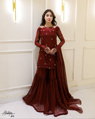 SN-MAROON GHARARA FIT